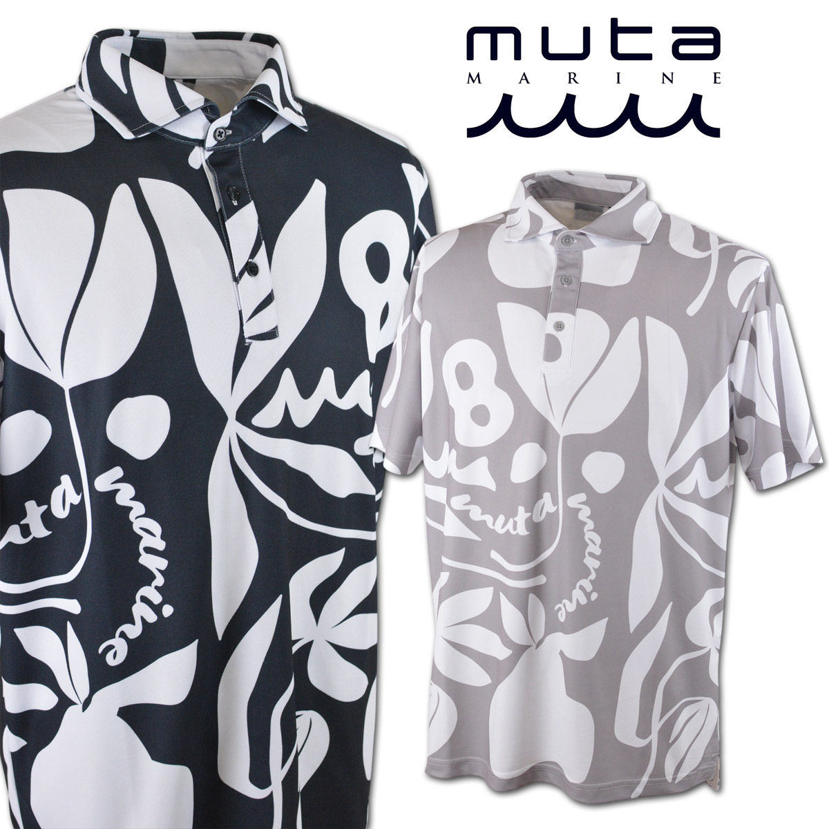 muta（ムータ） 半袖ポロシャツ フローラル ポロシャツ ゴルフウェア