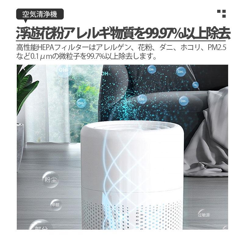 空気清浄機 花粉 小型 15畳 PM2.5 省エネ 卓上 静音 加湿なし 除菌 集