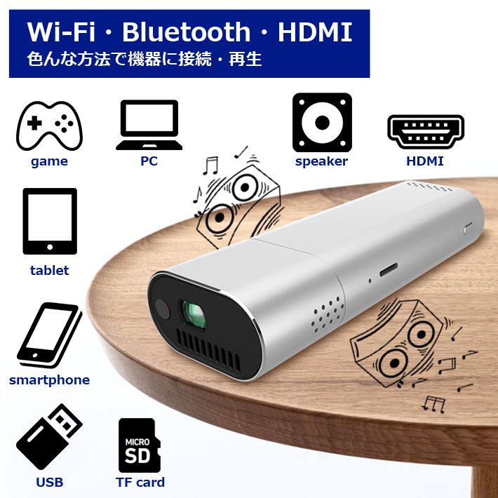 MINI プロジェクター CK4 モバイル ワイヤレス 家庭用 Bluetooth