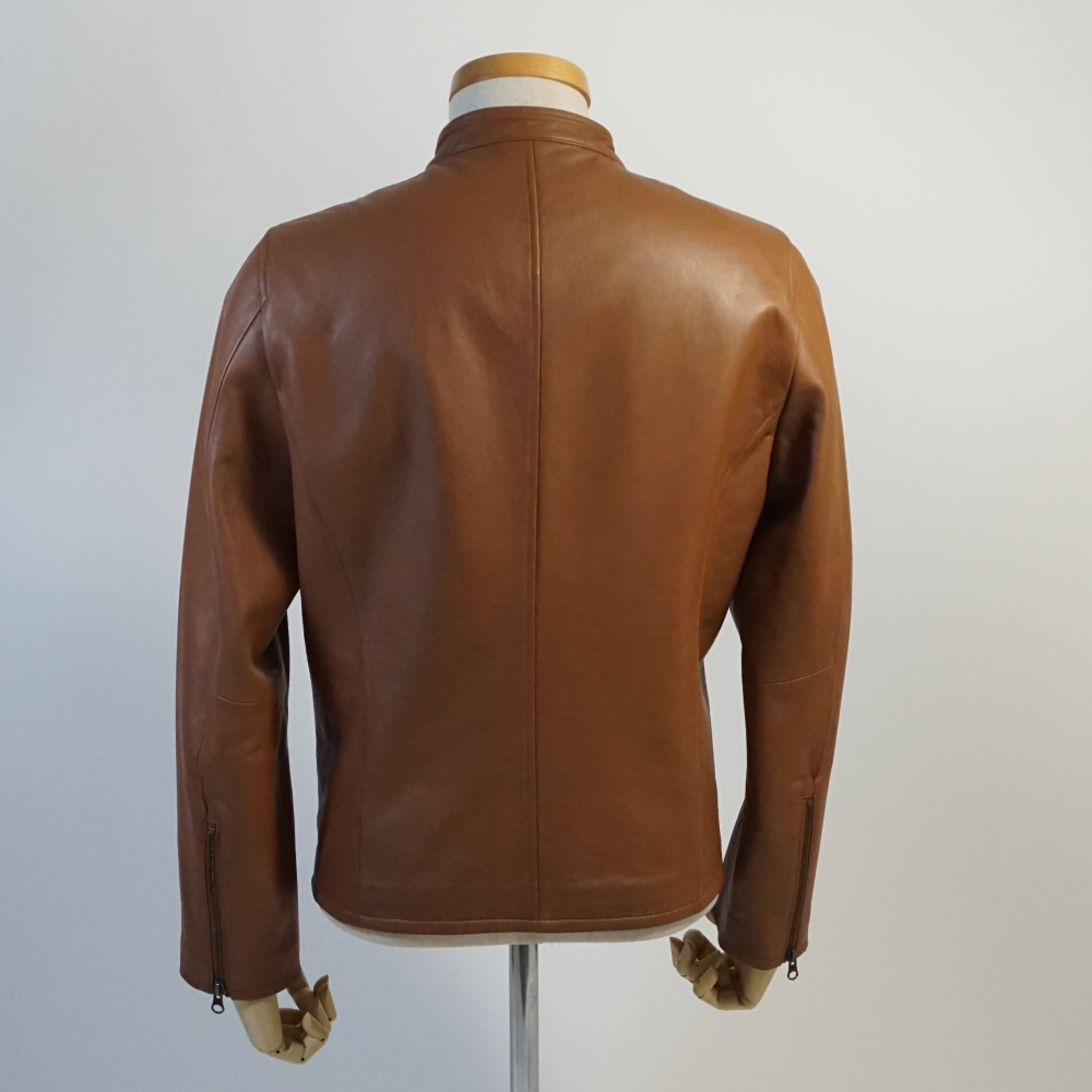 レザージャケット キャメル ライトブラウン 羊革 革ジャン ラムレザー
