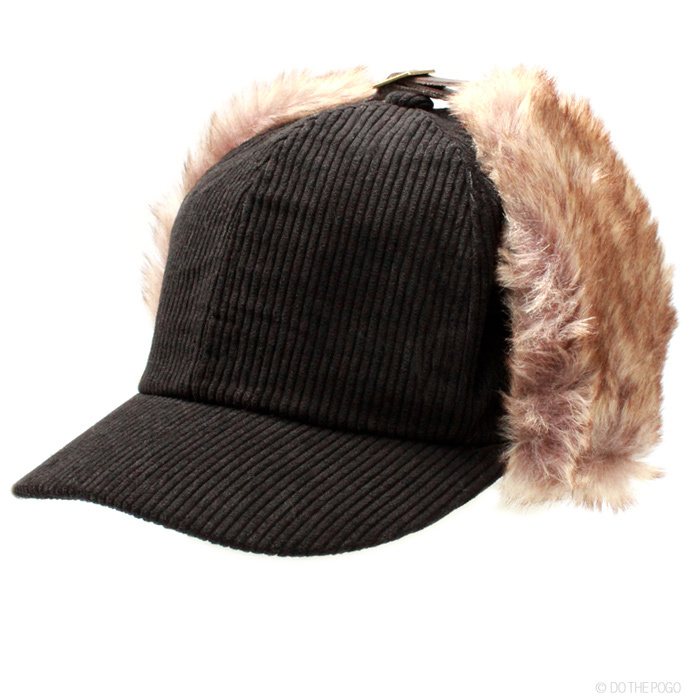 イヤー ファー コーデュロイキャップ 耳あて ファーつき 帽子
