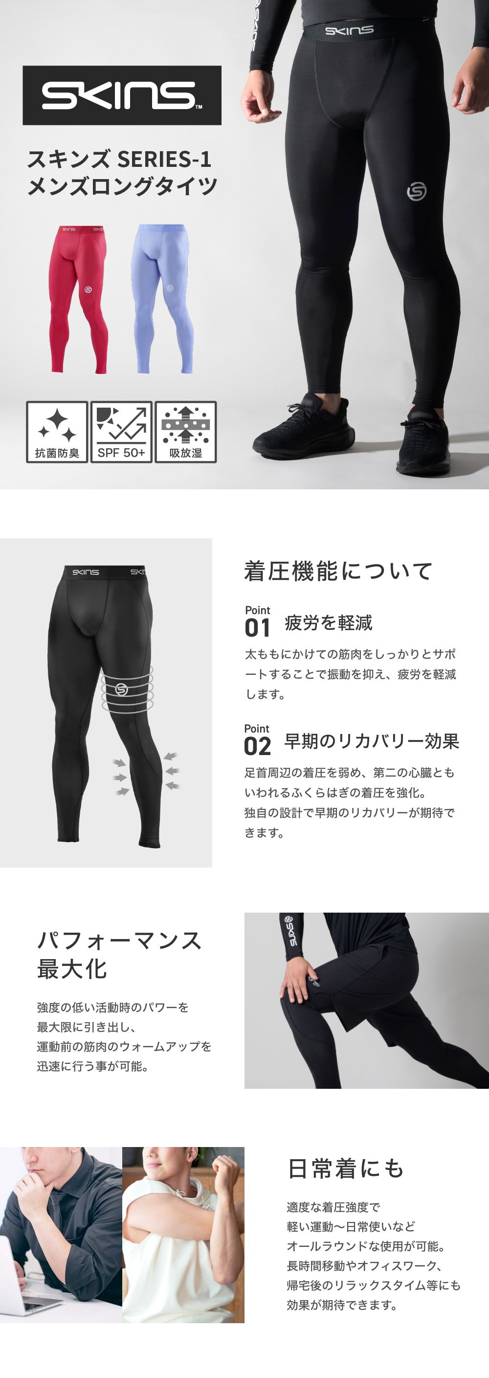 SKINS（スキンズ） （メンズ）タイツ メンズ SERIES-1 ロングタイツ