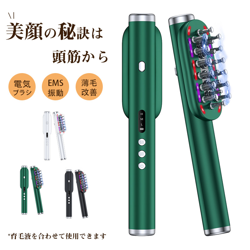 美顔器 電気ブラシ EMS 目元 頭皮 電気針 ヘッドマッサージ 振動 美容