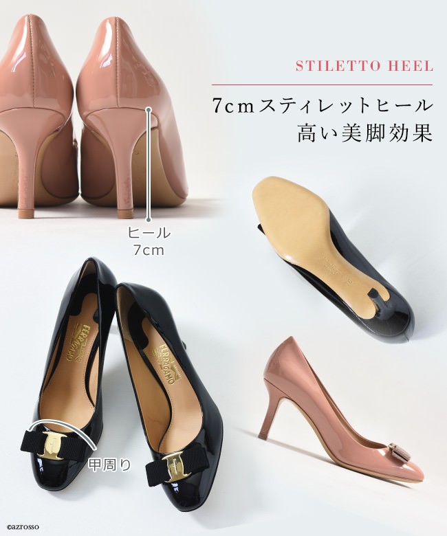 FERRAGAMO（フェラガモ） エナメル パンプス リボン レディース