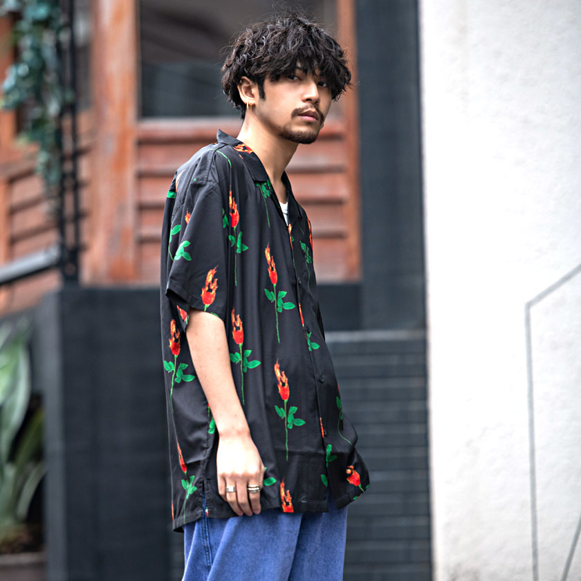 RAZZIS オープンカラーシャツ メンズ 半袖 カジュアルシャツ ブランド