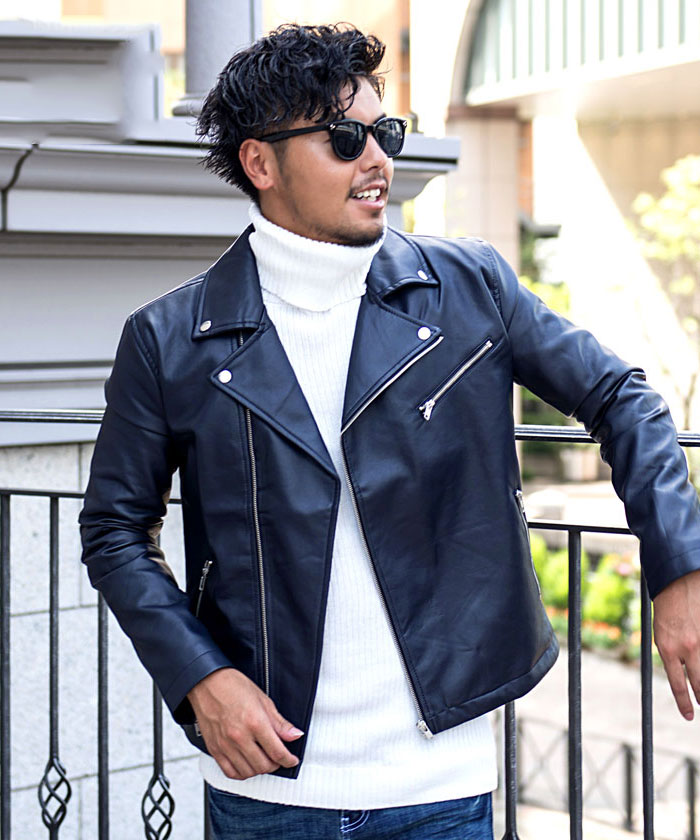 Vicci（ビッチ） ライダースジャケット メンズ 50代 革ジャン レザー