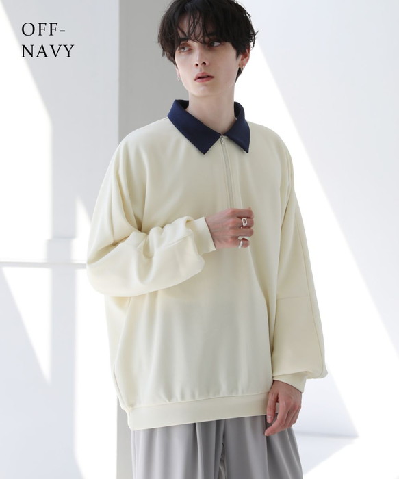 ASTRONOMYオーバーサイズハーフジップポンチプルオーバー : SOYOUS