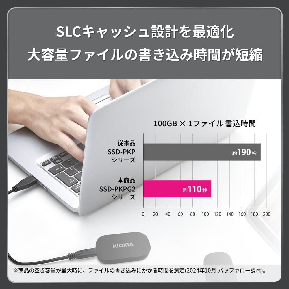 KIOXIA ポータブルSSD 外付け SSD 2TB EXCERIA PLUS G2 Type-C USB3.2