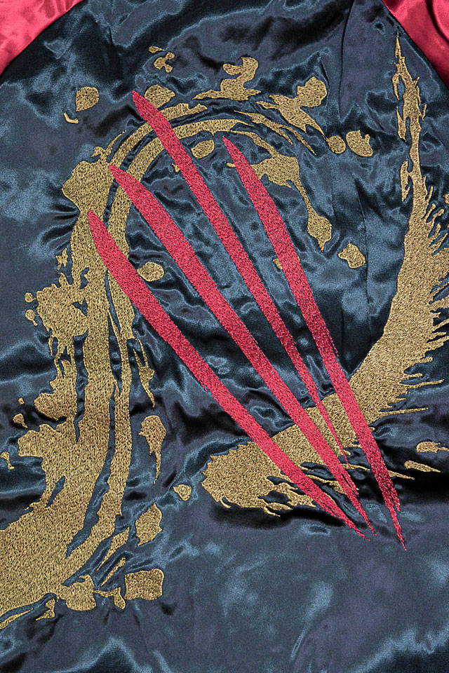 粋 桜牡丹日本狼リバーシブルスカジャン 絡繰魂 244032 和柄 和風