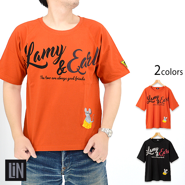 ラミ＆アール 何かが気になるTシャツ LIN AL-75064 黒猫 ねこ ネコ