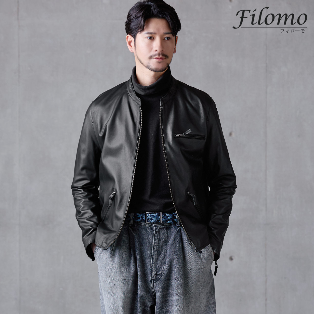 レザージャケット メンズ 本革 ラムレザー 軽量 シングル ライダース