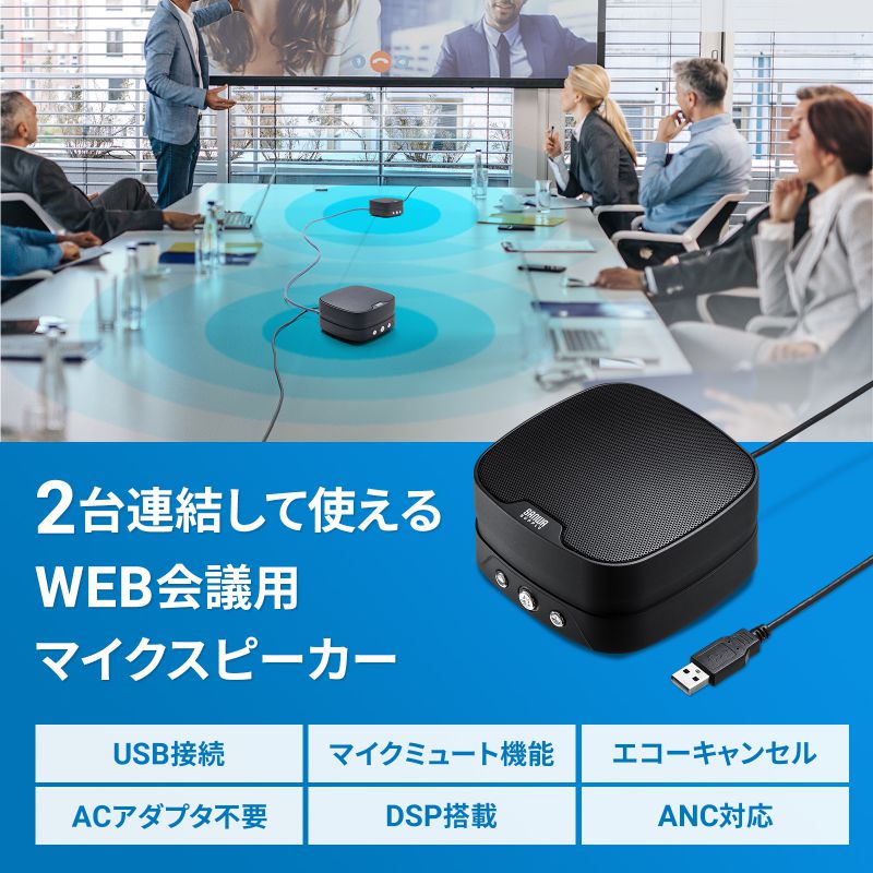 SANWA SUPPLY（サンワサプライ） WEB会議 スピーカーフォン マイク