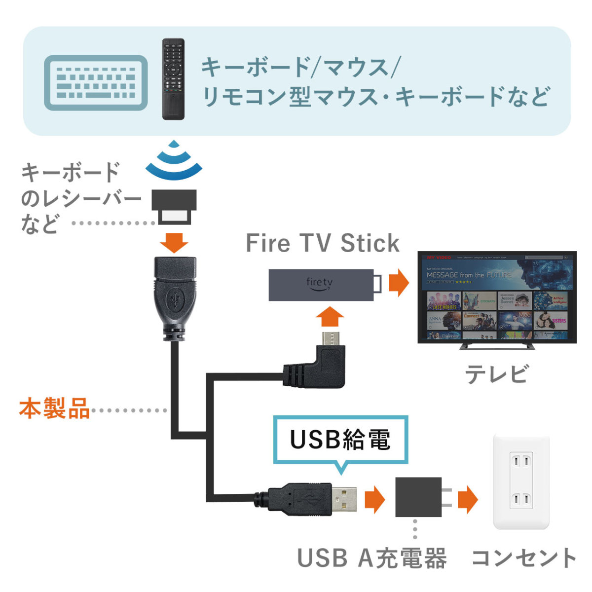SANWA SUPPLY（サンワサプライ） 多機能マイクロUSBケーブル FireStick