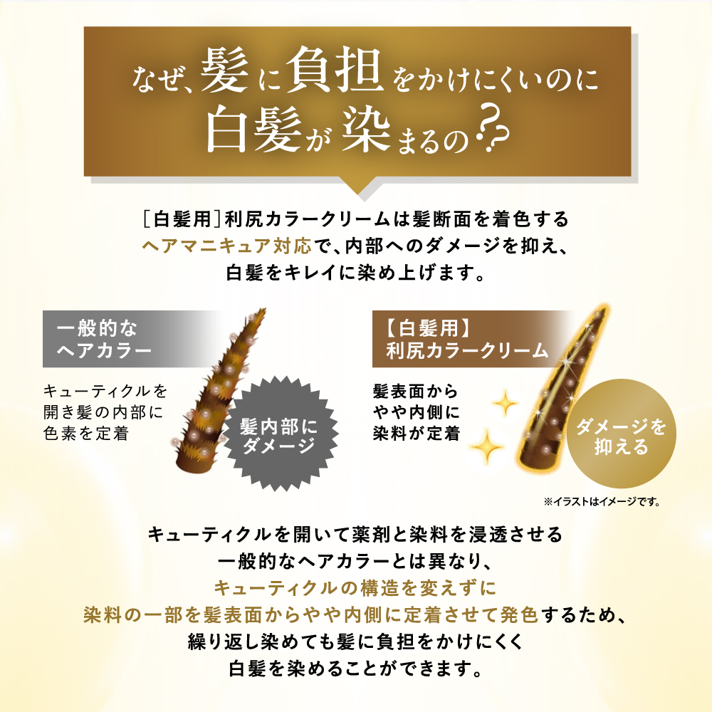 自然派clubサスティ 利尻カラークリーム 3本セット 170g 無添加 白髪用