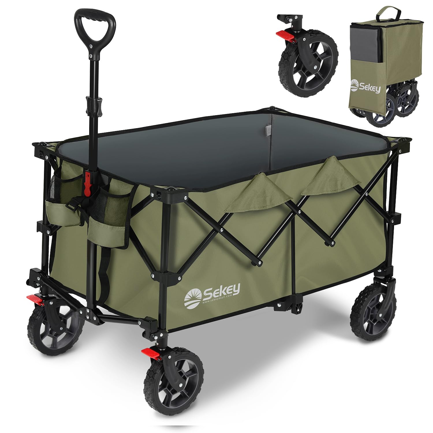 Sekey キャリーカート ワゴン 小回りタイプ大容量135L 耐荷重150kg