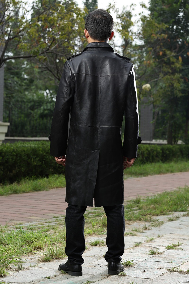 レザーコート 本革 ラム革コート 膝丈 ロングコート トレンチコート