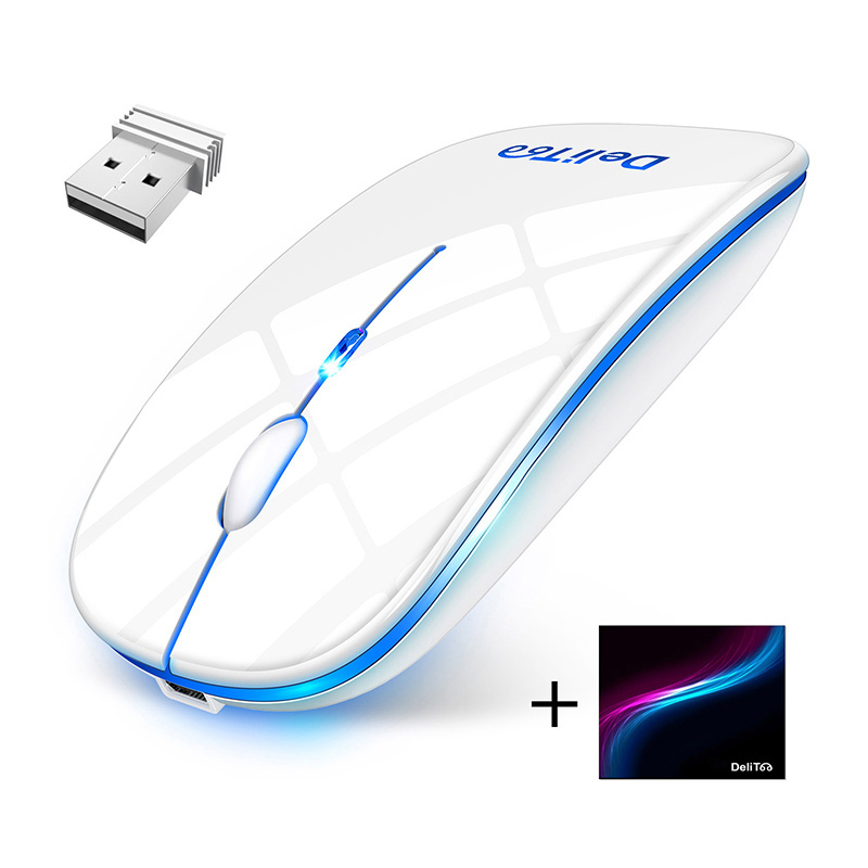 ワイヤレスマウス マウス ワイヤレス 充電式 静音 7色ライ付 無線 薄型
