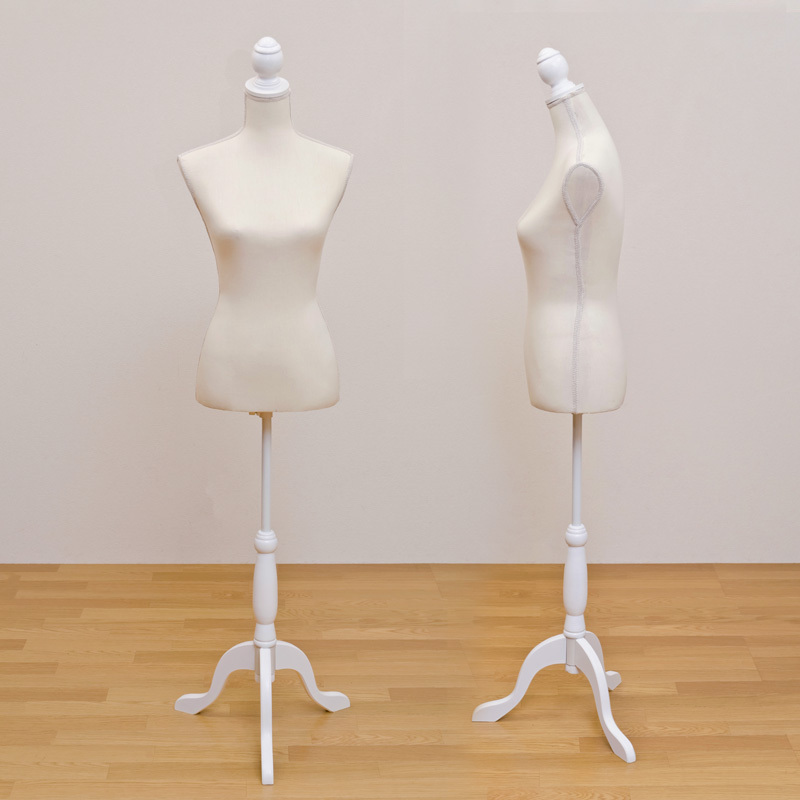 トルソー 木製 レディース 女性 マネキン ボディ ブラック 黒