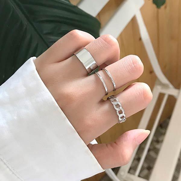 送料無料］3点セット リング 指輪 アクセサリー アクセ シルバー