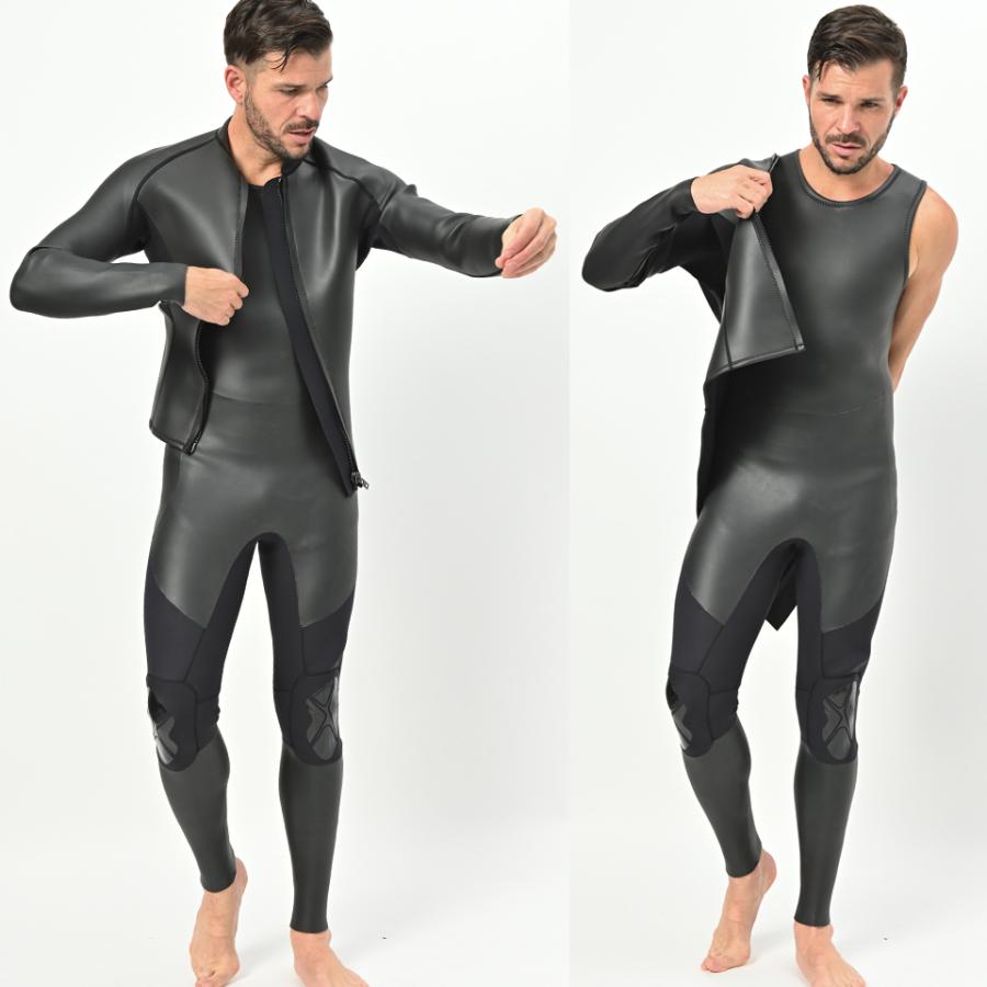 ANDNEWYOU 長袖 タッパー 2mm ＆ ロングジョン 3mm 2ピース セット