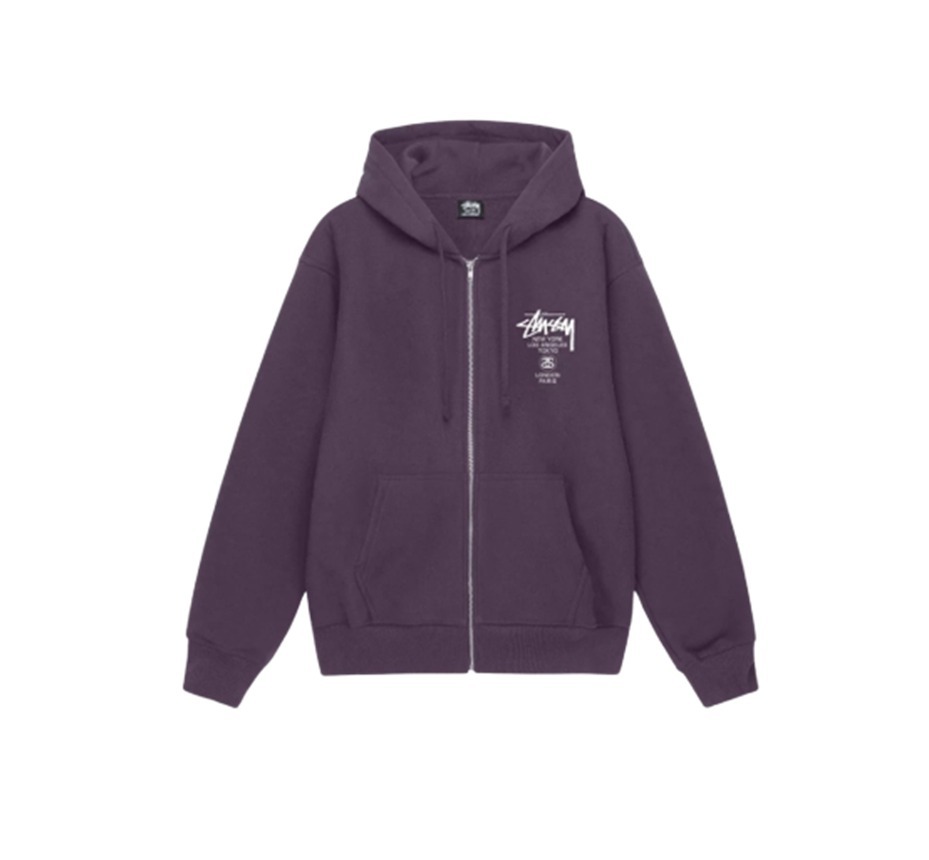 STUSSY（ステューシー） WORLD TOUR ZIP HOOD 3973514[full zip hooded