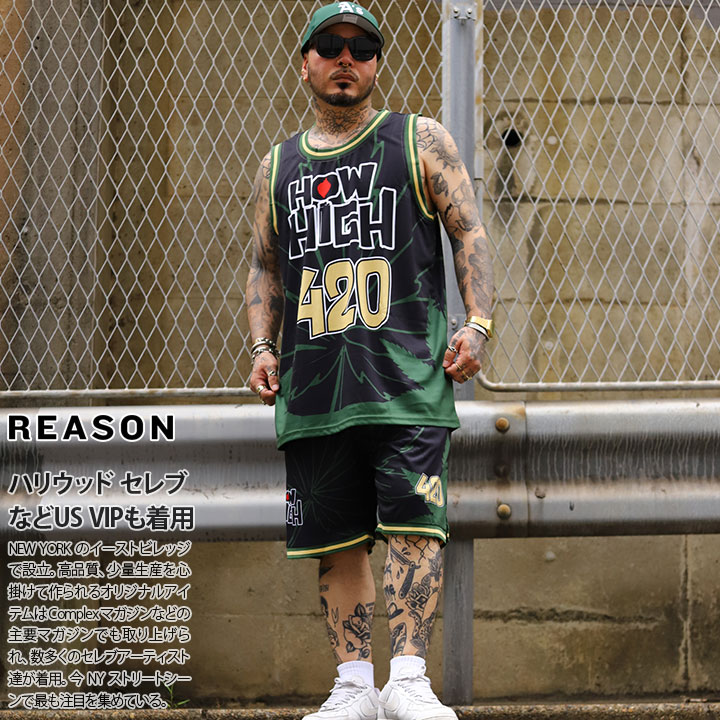 REASON × HOW HIGH セットアップ ブランド ノースリーブ タンクトップ