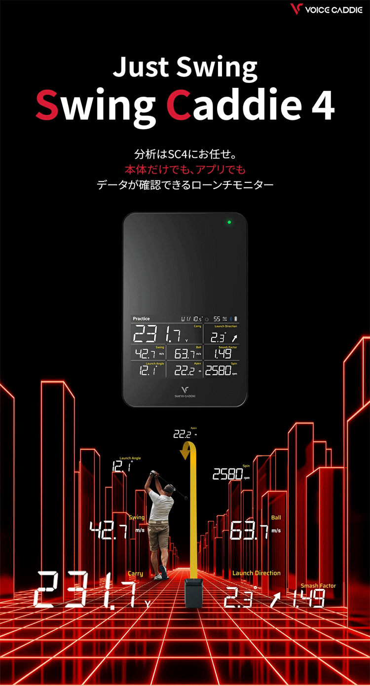 VOICE CADDIE（ボイスキャディ） SC4 弾道測定器 ゴルフシミュレーター