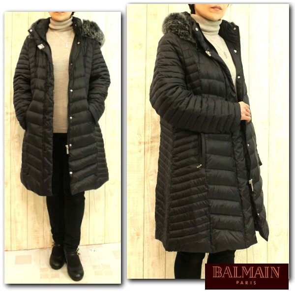 ダウンコート ピエールバルマン（BARUMAIN） ブルーフォックスファー