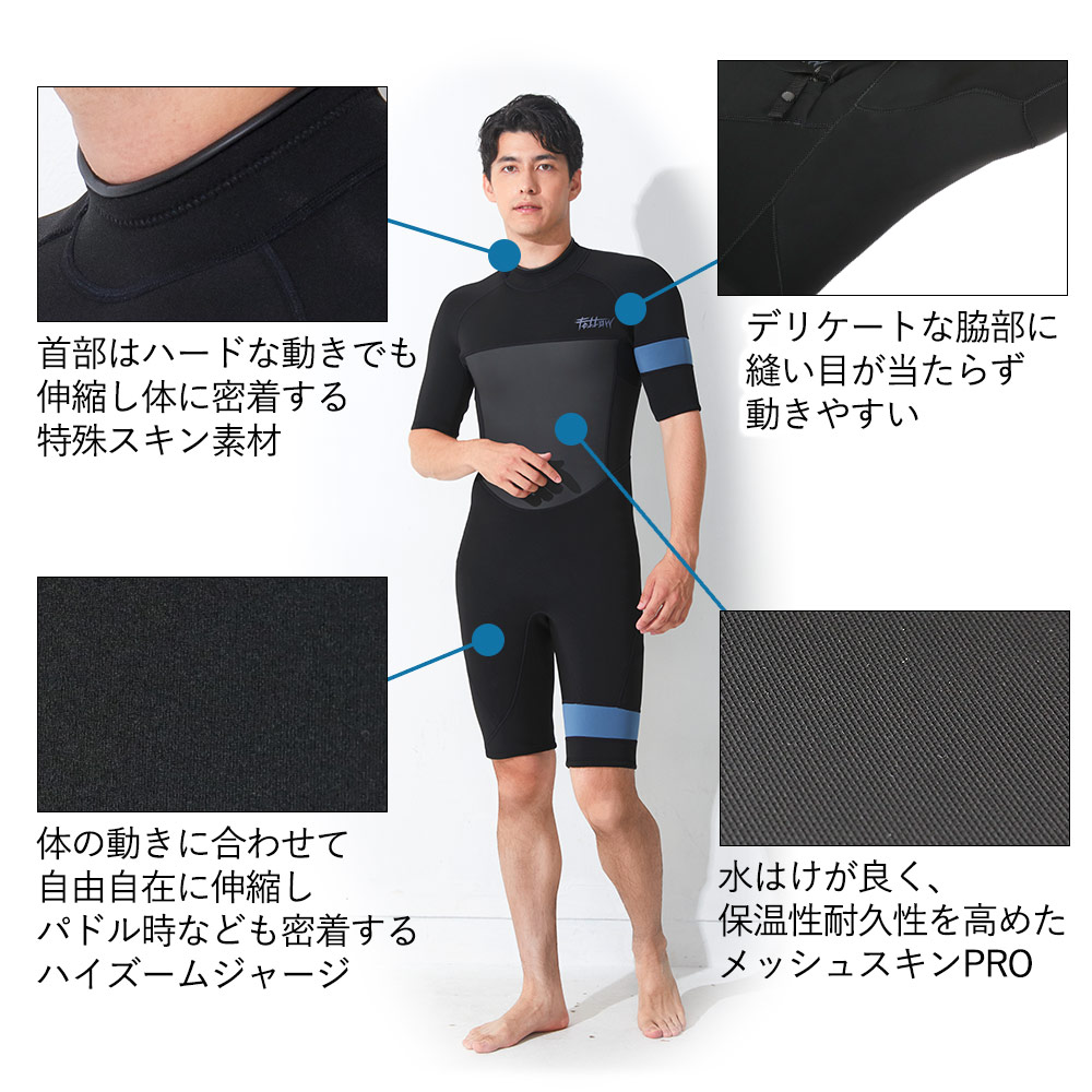 FELLOW ウェットスーツ タッパー 2mm メンズ フロントジッブ MLB