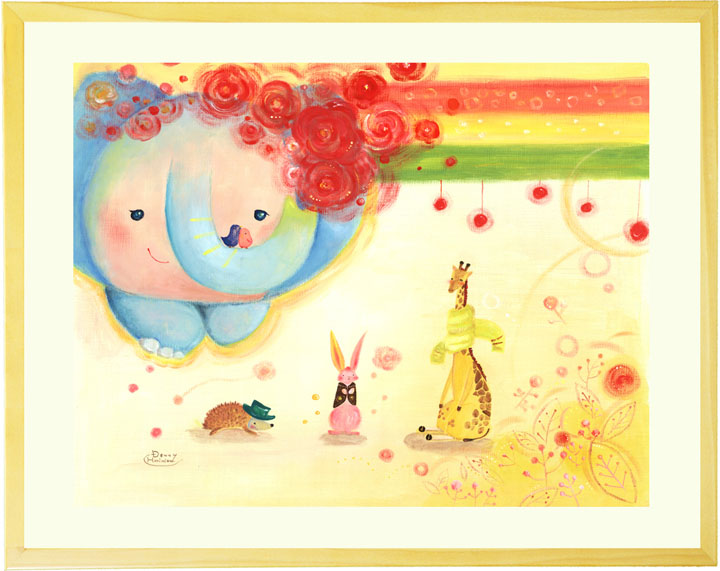 絵画 子供向け インテリア (お似合いアイテム/Lサイズ) 額入り