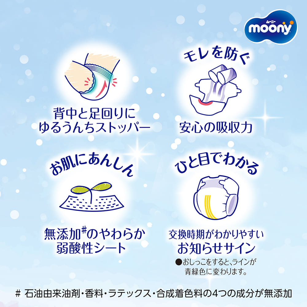 moony テープ ムーニー マシュマロ肌ごこち モレ安心新生児 新生児