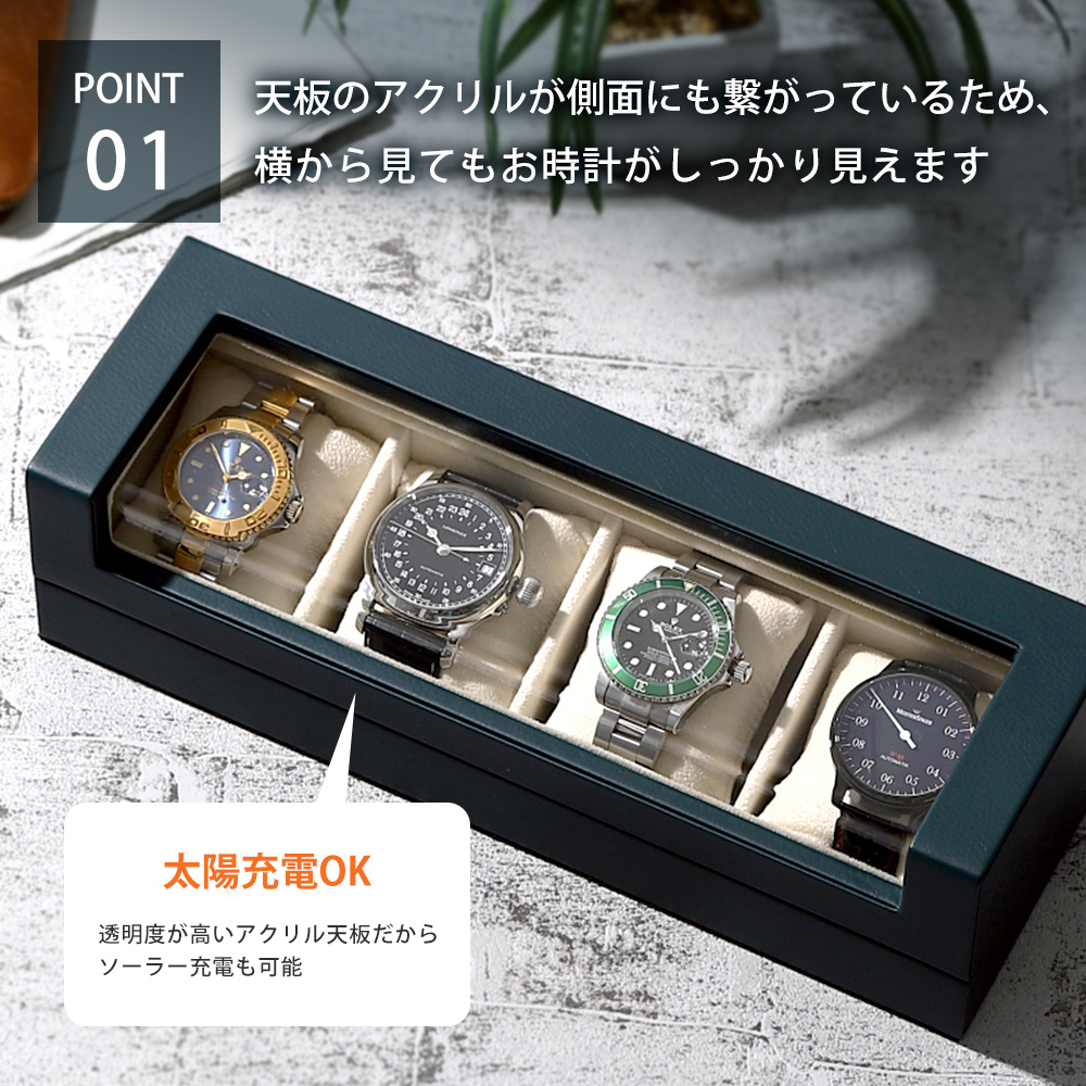 IGIMI（イギミ） 時計ケース 腕時計 収納ケース 4本収納 PUレザー