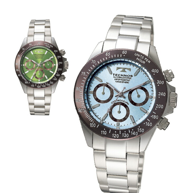 テクノス スポーツクロノグラフ アイスブルー:Live it通販｜JRE MALL