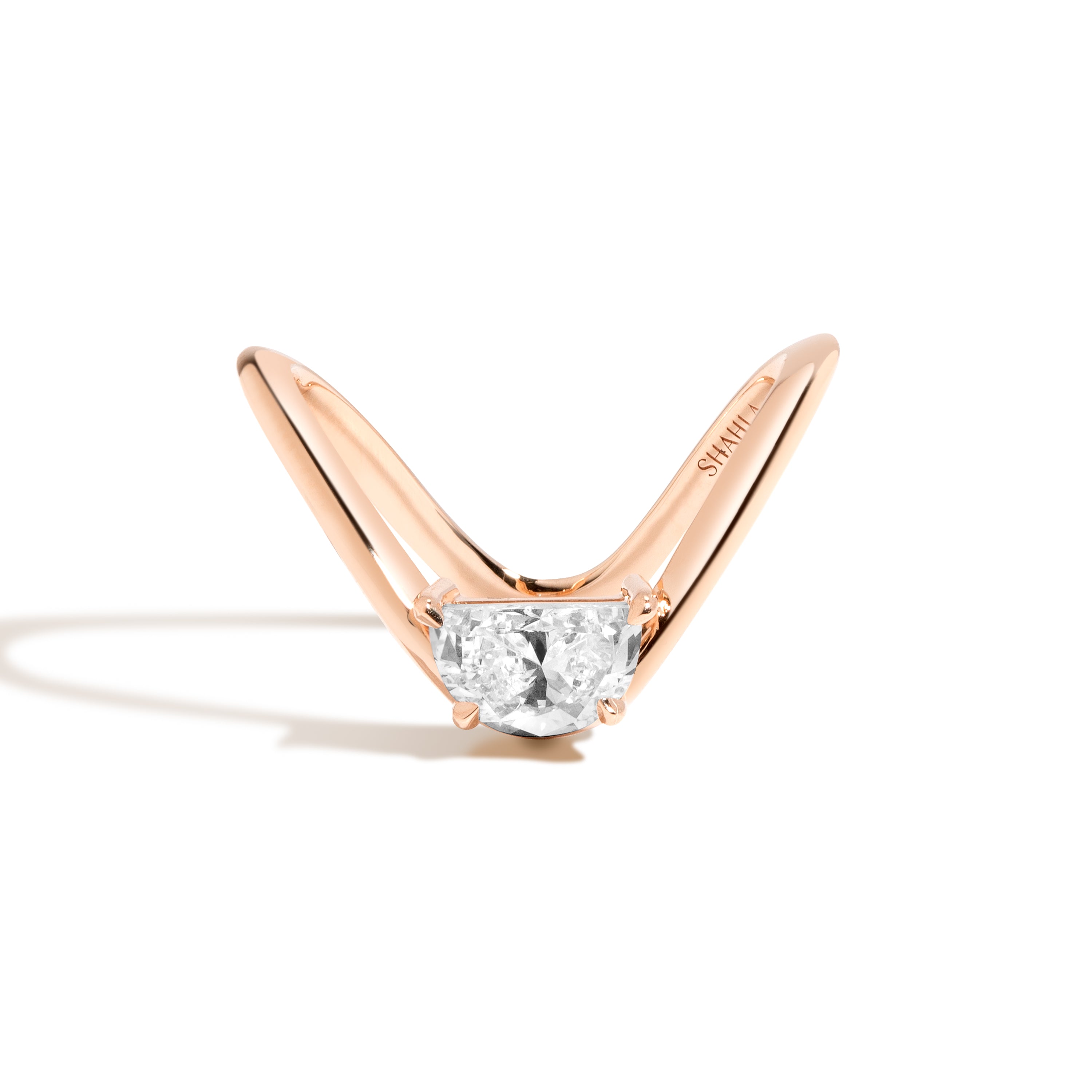 Zaha Curve Ring With Half-Moon – Shahla Karimi