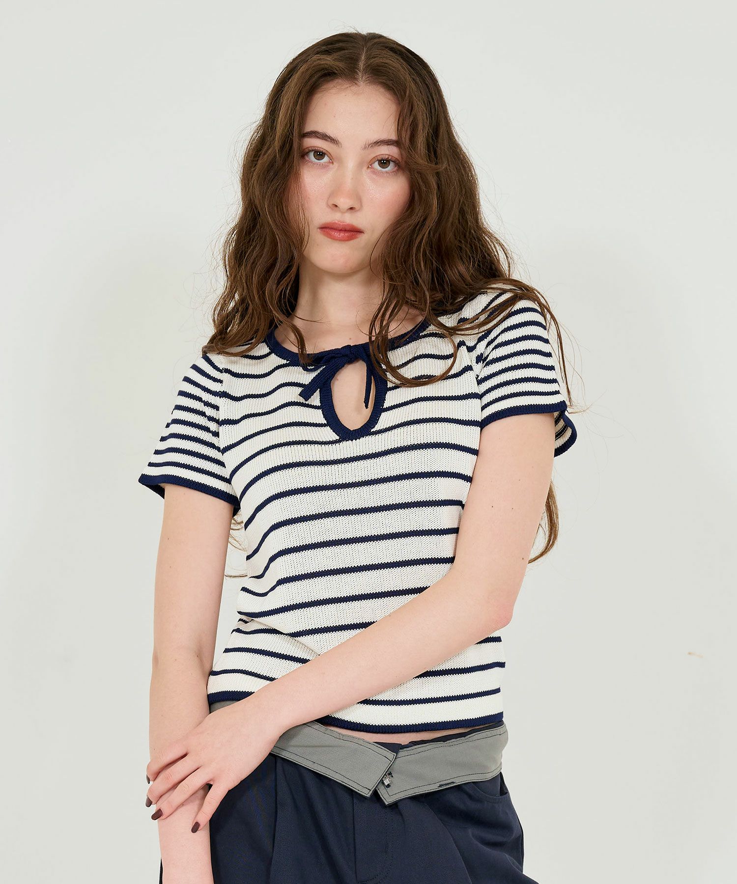 半袖 ボーダーニットプルオーバー TINA：JOJUN 全3色｜tnj431-0909【2