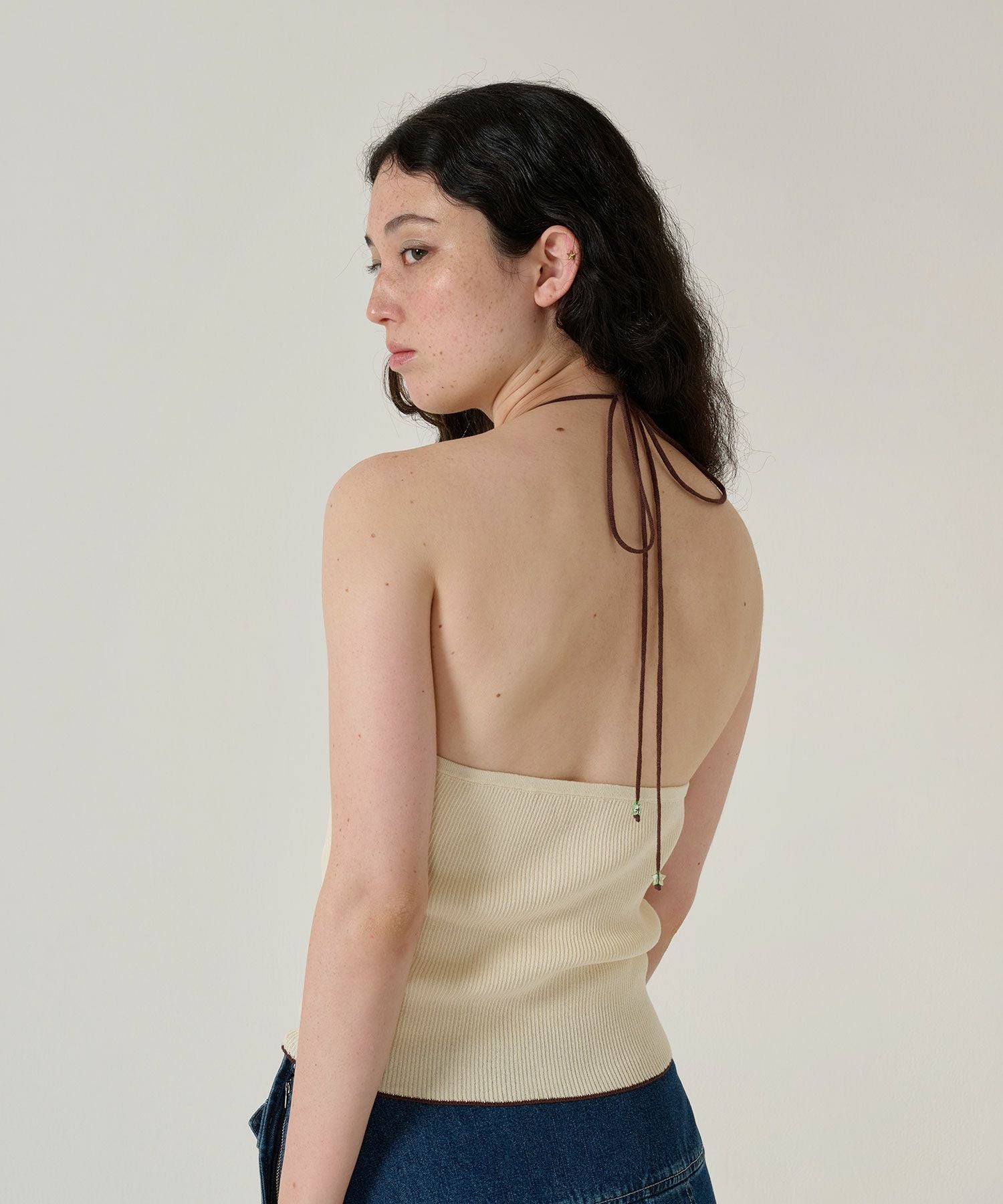 ホルターネック リブトップス TINA：JOJUN 全2色｜tnj421-1070【2