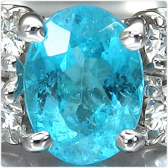 パライバトルマリン 指輪 プラチナ リング 0.400ct 中央宝石研究所鑑別