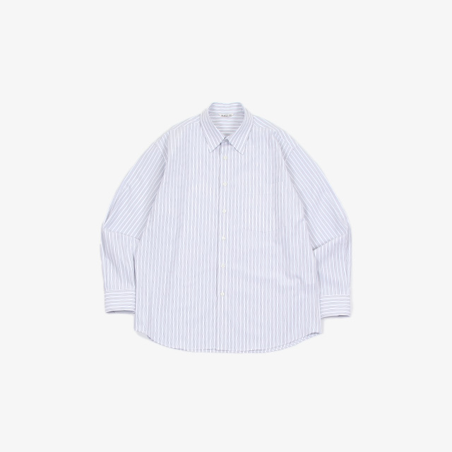 AURALEE WASHED FINX TWILL STRIPE SHIRTS [A20SS01TS]