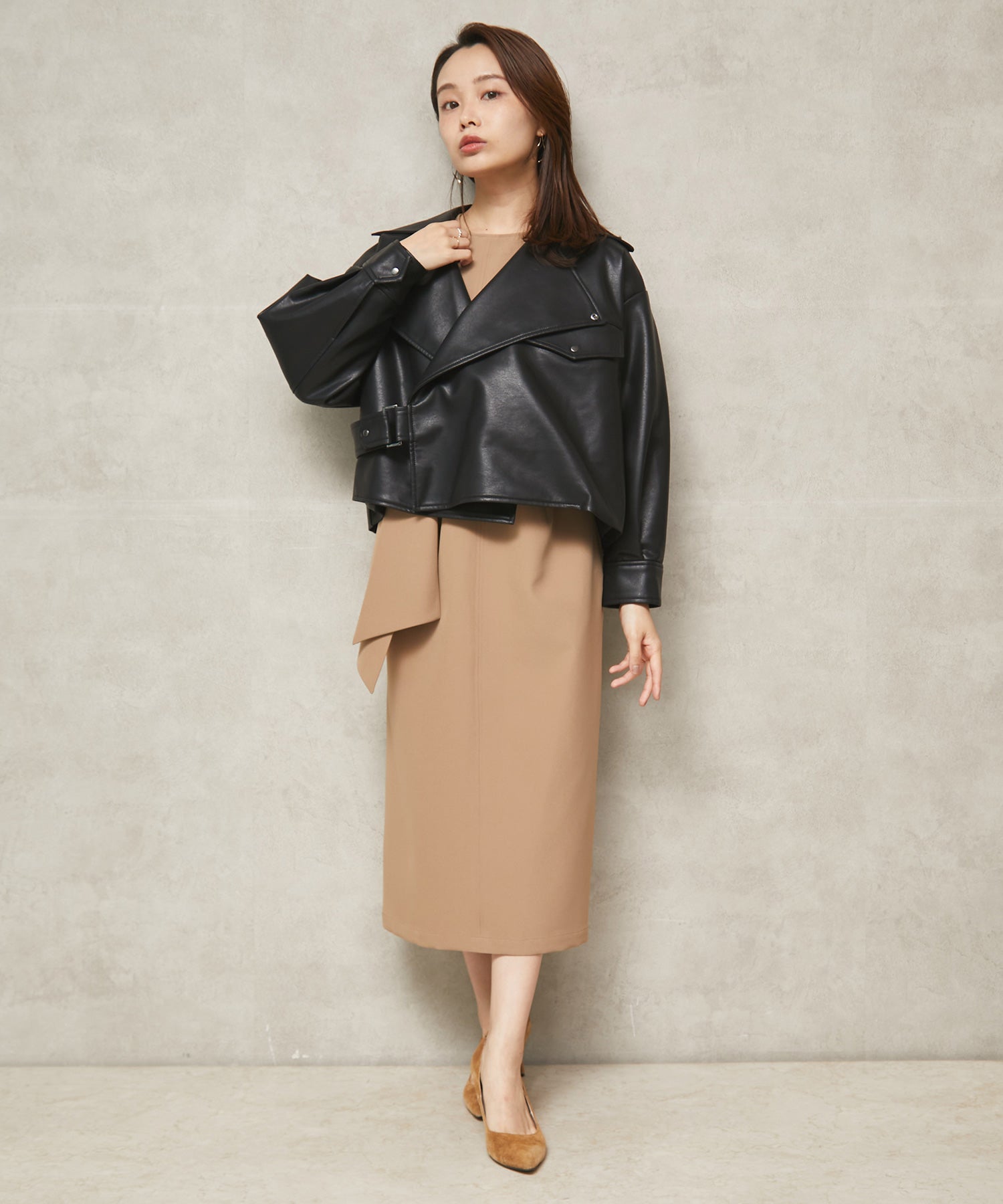 エコレザーショートライダースジャケット – Sirin Online Store