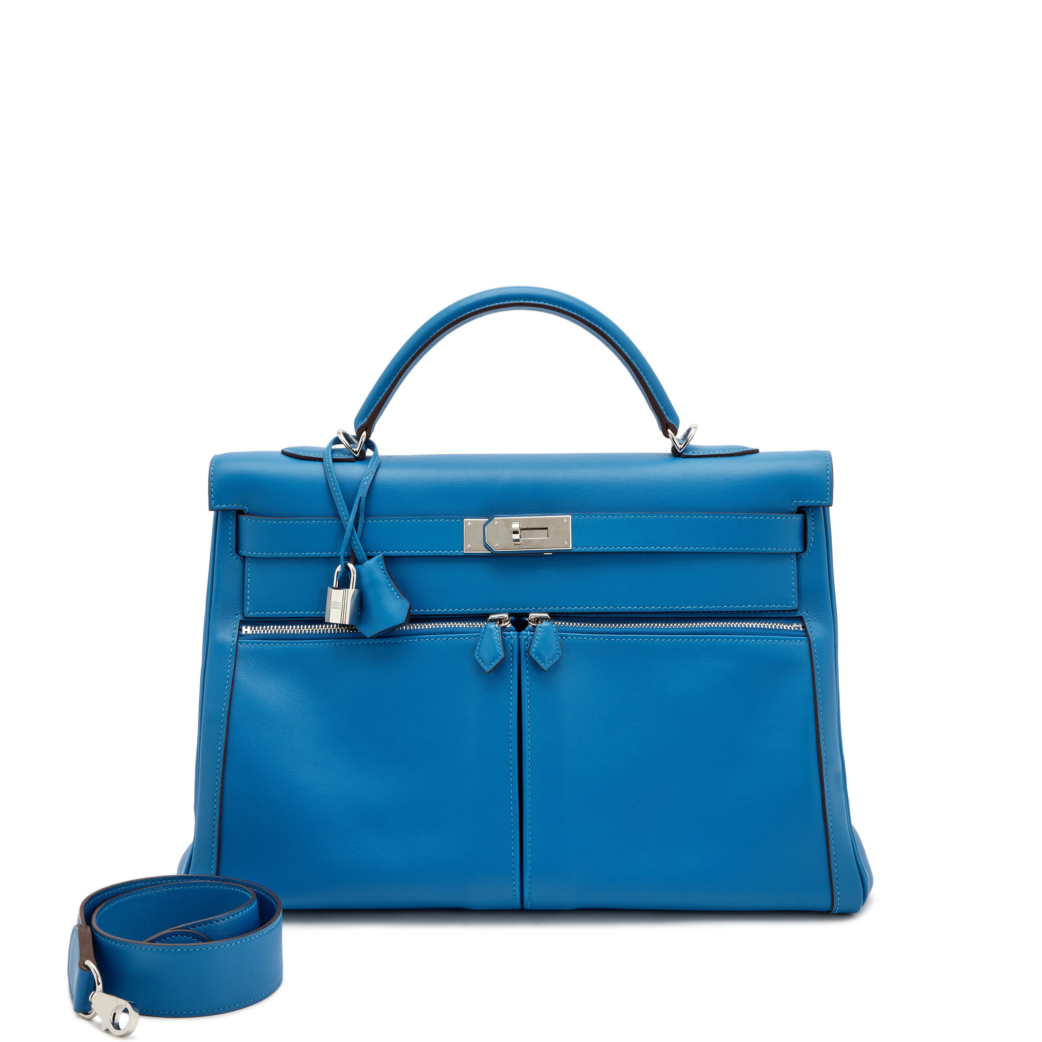 Hermès Bleu Mykonos Swift Kelly Lakis 40 Palladium Hardware, 2011