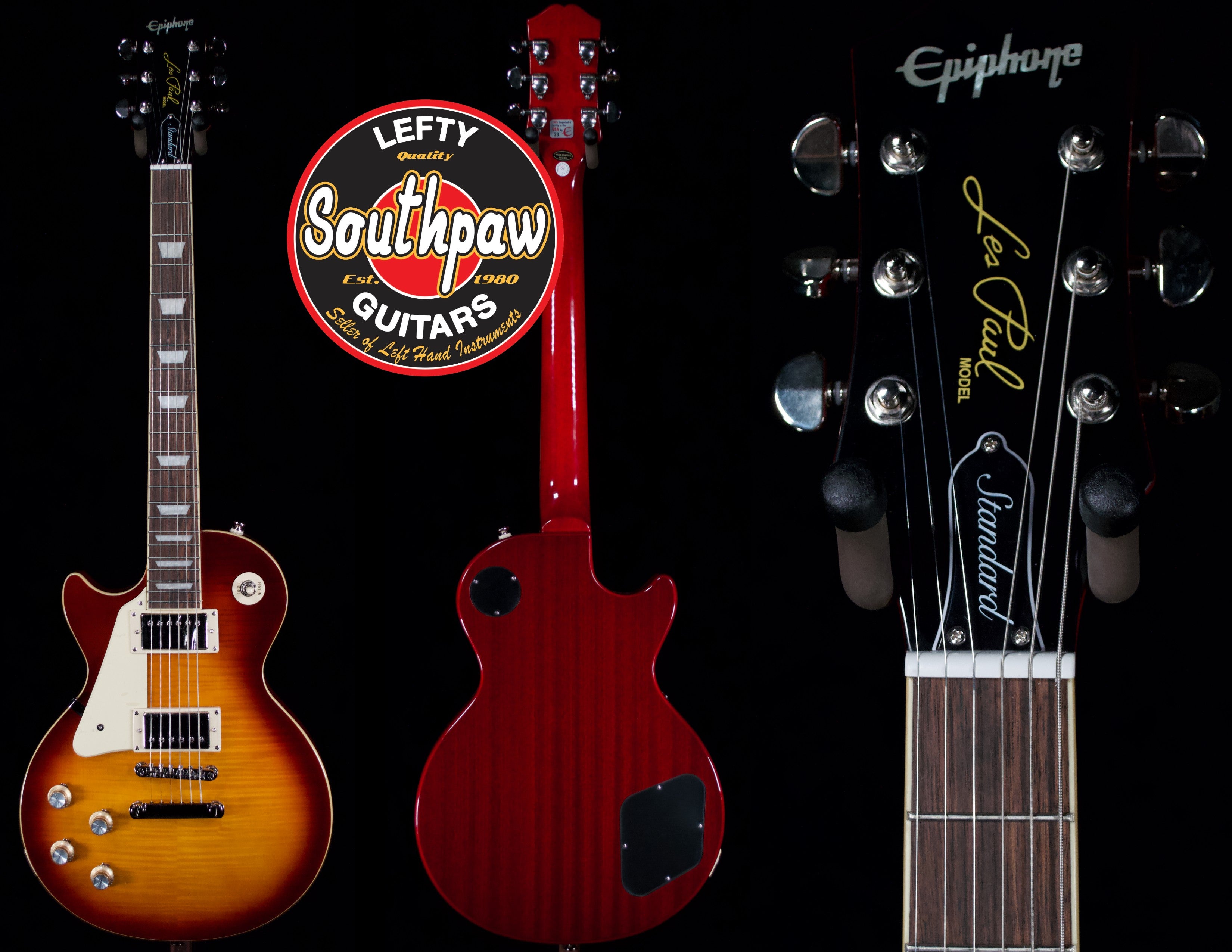 ✓ Epiphone 60's Les Paul Standard Bourbon Burst Left Handed