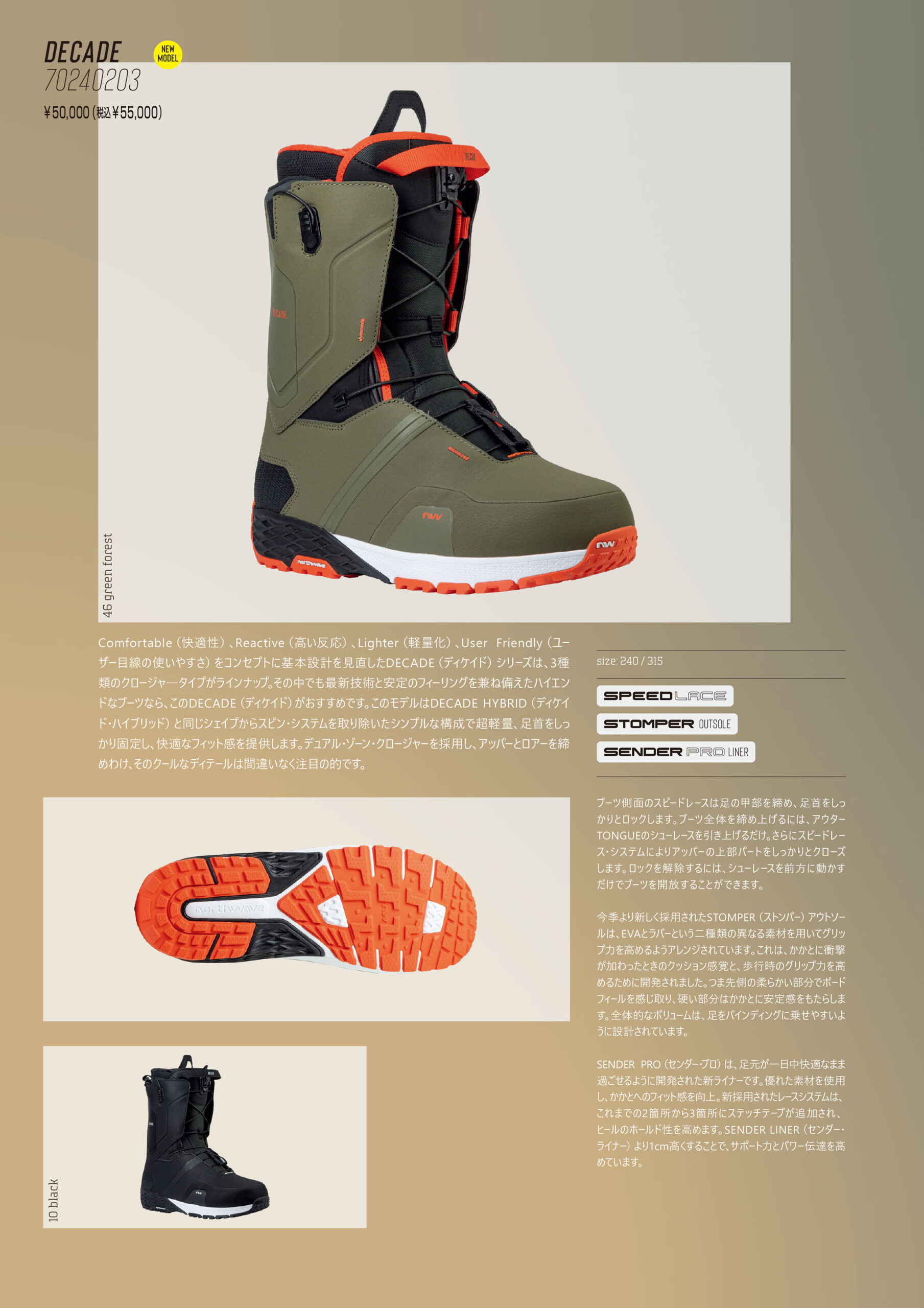 公式】Northwave Snow (ノースウェーブ) DECADE 24-25 [Green Forest