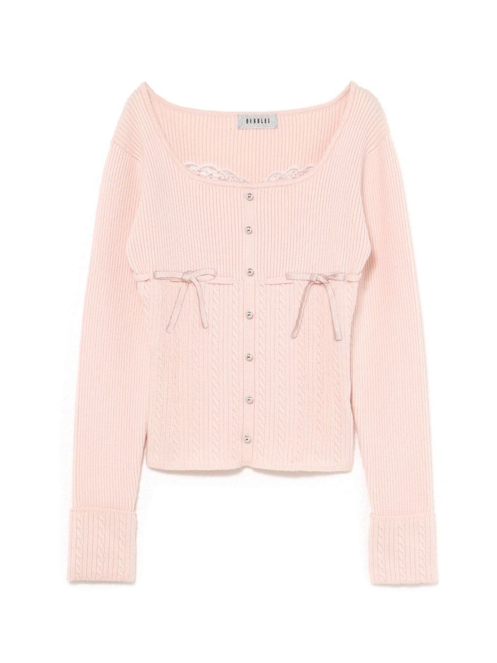 BUBBLES】リボンケーブルニットトップス | sparkling mall online store