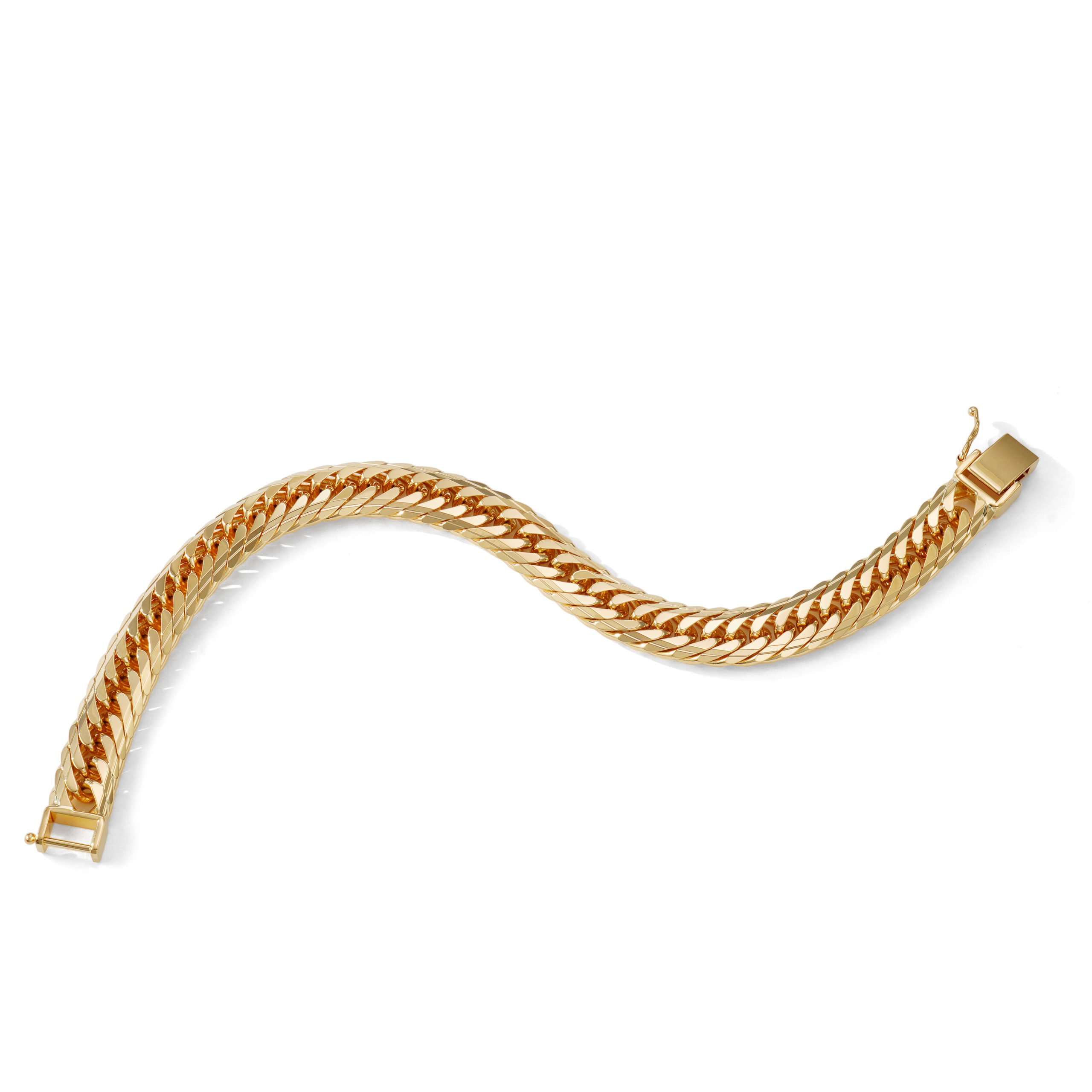 K18 18金 喜平ブレスレット 14面トリプル Mカット 48g 19cm 9.7mm幅 中