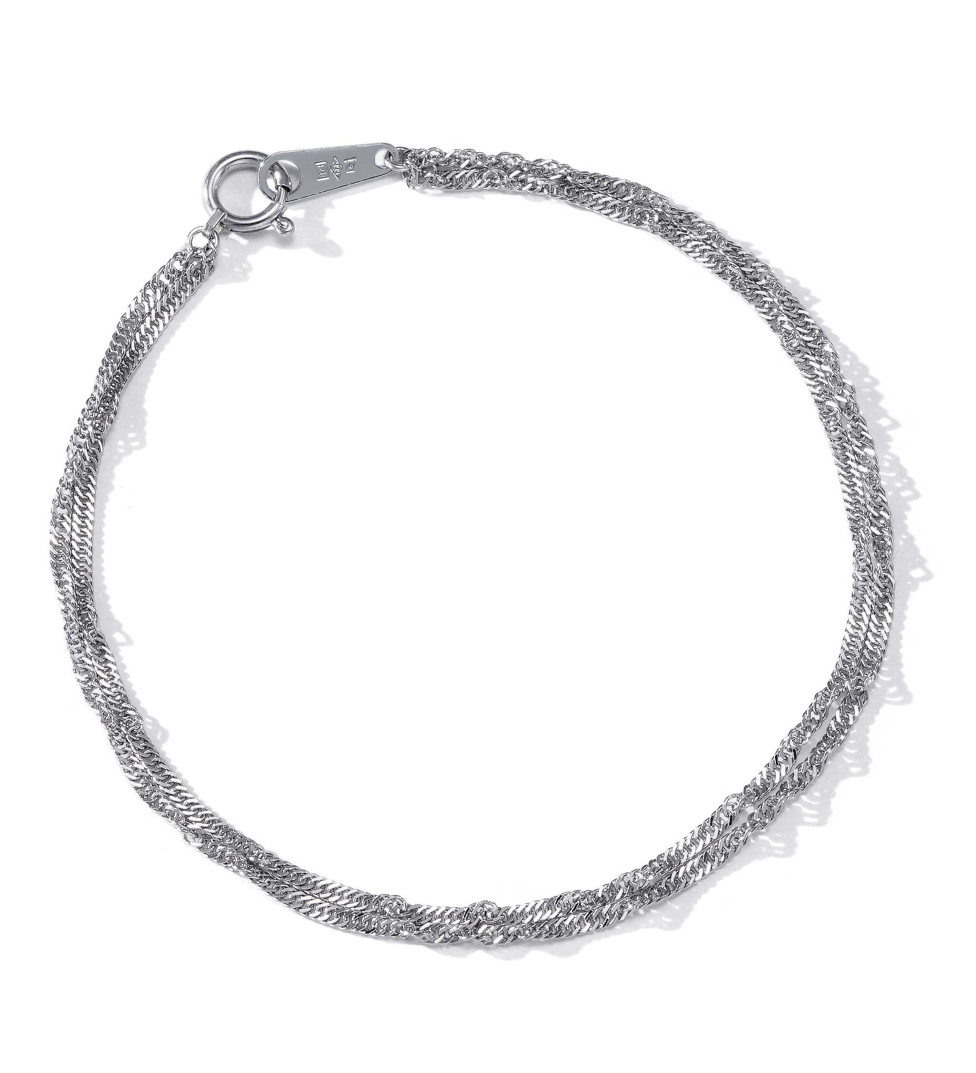 Pt999 純プラチナ スクリュー 2連 ブレスレット 17cm 1.5mm幅×2 | SPERANZA