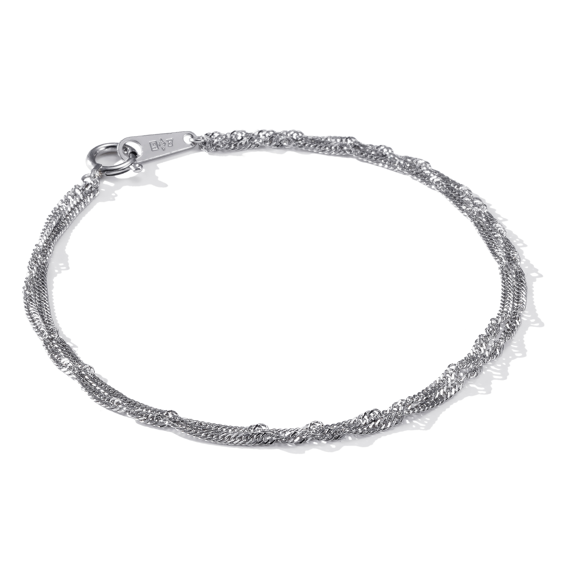 Pt999 純プラチナ スクリュー 2連 ブレスレット 17cm 1.5mm幅×2 | SPERANZA