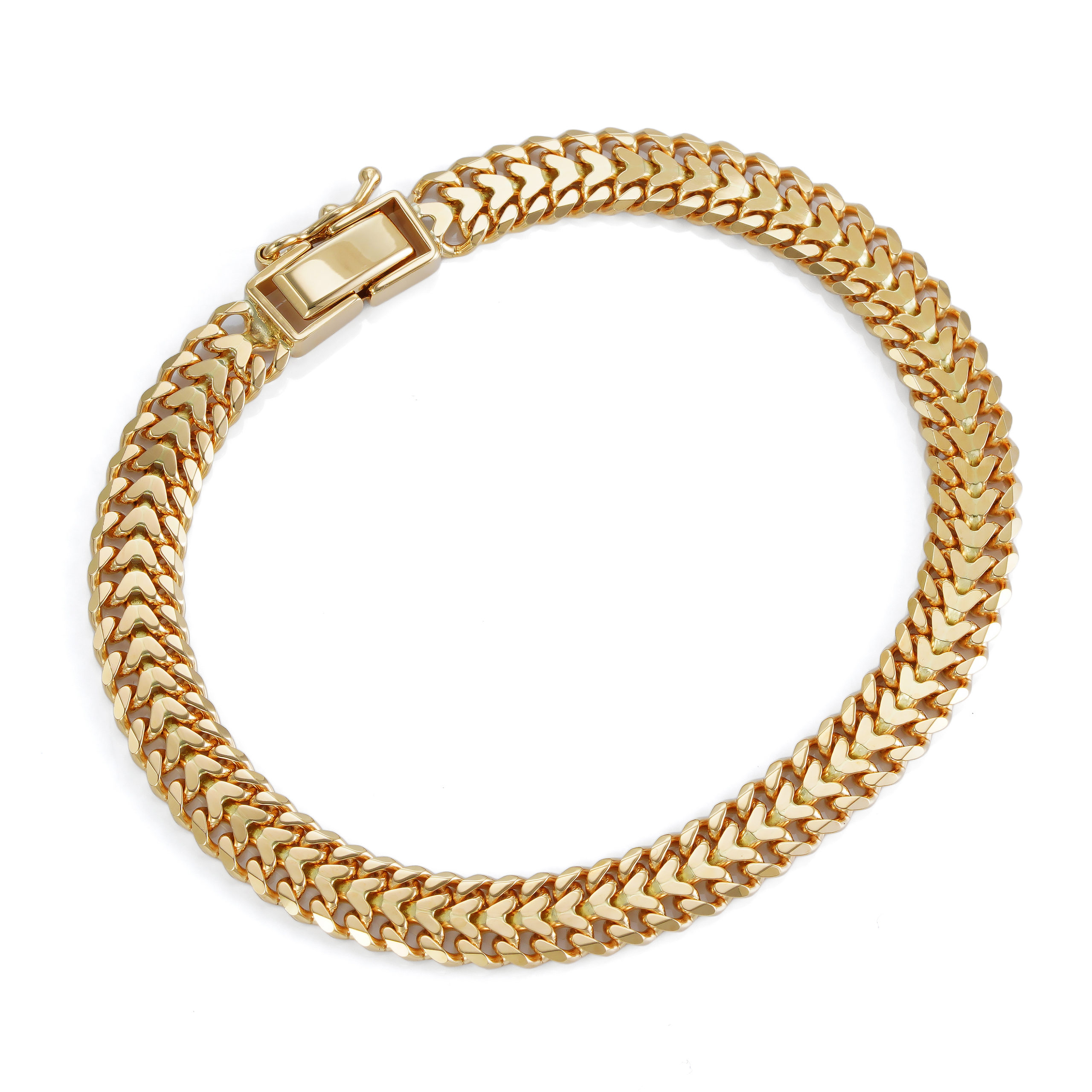 K18 18金 ハートビスマルク ブレスレット 6.5mm幅 選べるサイズ | SPERANZA