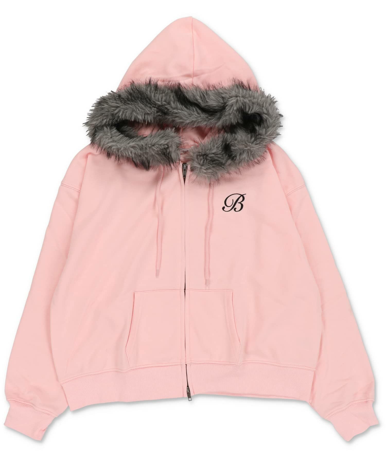 ふわふわのファー付きフードが秋冬にぴったり！裏毛ジップパーカー