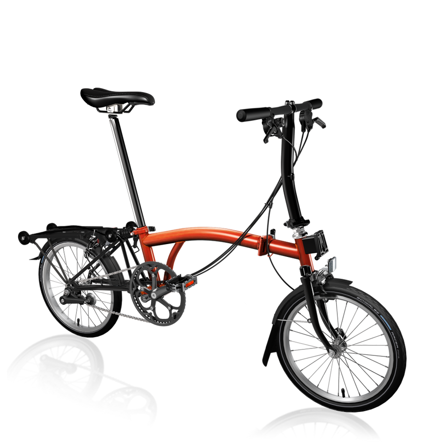 Brompton C Line Explore | Low Rise with Rear Rack - Flame Lacquer