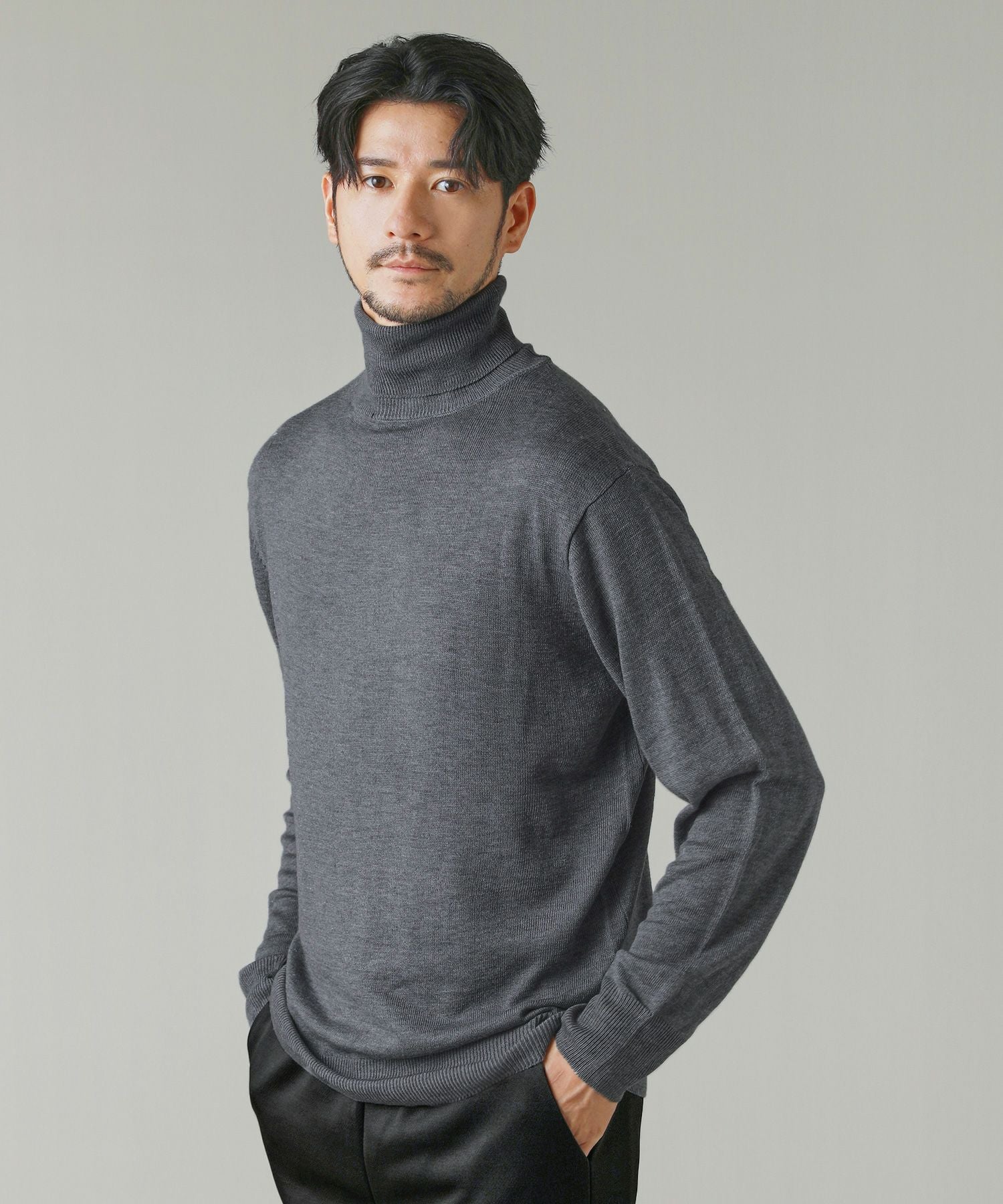 12Gシープカシミアタッチ天竺タートルネックニット | 【公式】SPU スプ